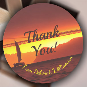 Sticker Rond San Francisco Sunset Merci 1124