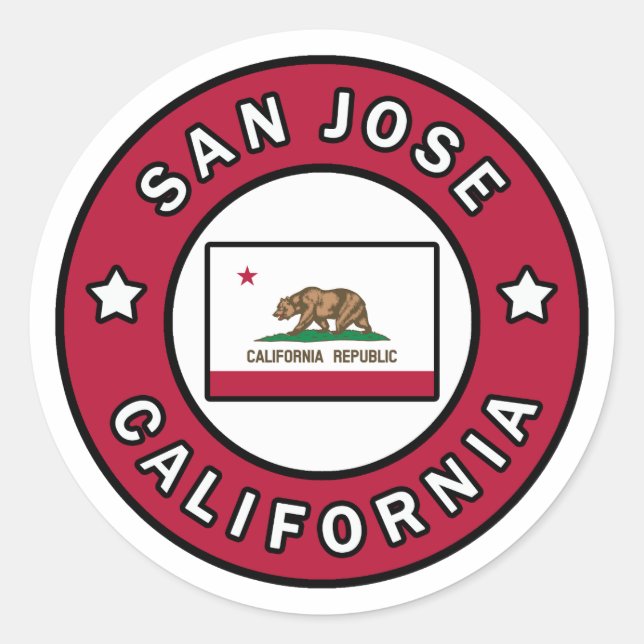 Sticker Rond San Jose Californie (Devant)