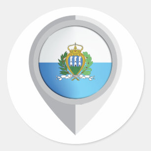 Sticker Rond San Marino Pin Emplacement Indicateur
