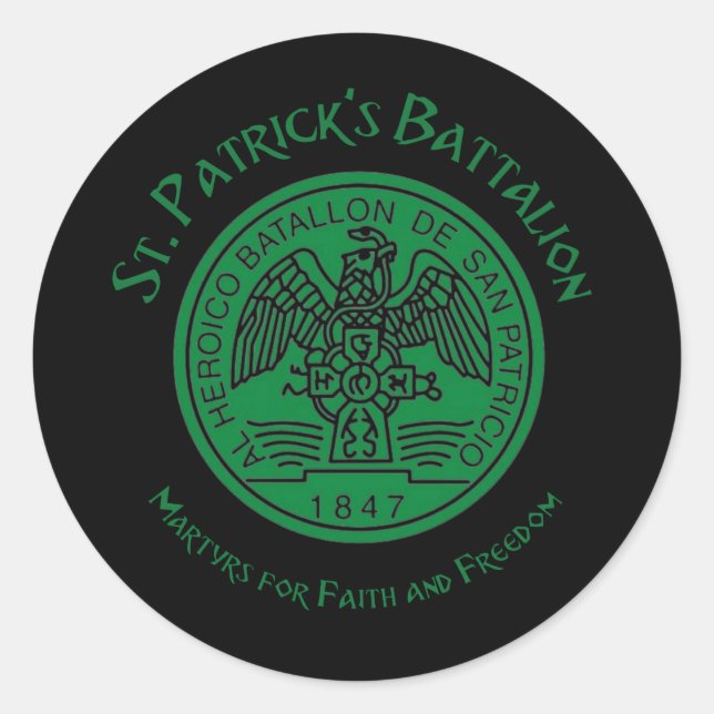 Sticker Rond San Patricios Saint Patrick Battalion (Devant)