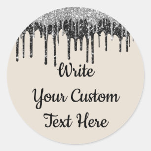 Sticker Rond Sand Tan Silver Anniversaire de fête d'anniversair