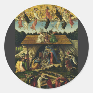 Sticker Rond Sandro Botticelli - La Nativité mystique – Beaux-a