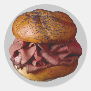 Sticker Rond Sandwich à boeuf de rôti