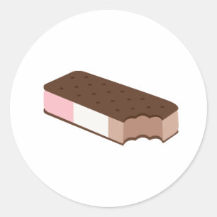 Sticker Rond Sandwich à la crème glacée