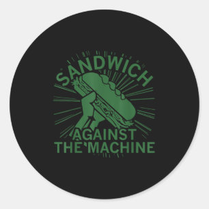Sticker Rond Sandwich contre la machine pour hommes femmes