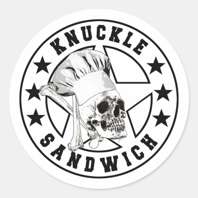 Sticker Rond Sandwich Knuckle All Star Black Knockout (Devant)