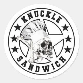 Sticker Rond Sandwich Knuckle All Star Black Knockout