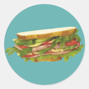 Sticker Rond Sandwich savoureux