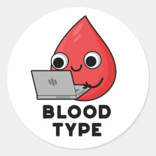 Sticker Rond Sang Type Funny Blood Drone Pun