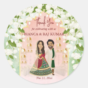 Sticker Rond Sangeet mehndi mariage indien personnalisé