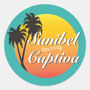 Sticker Rond Sanibel et les îles Captiva Floride