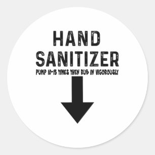 Sticker Rond Sanitaire à main Humour