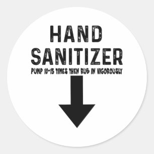 Sticker Rond Sanitaire à main Humour