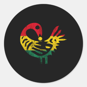 Sticker Rond Sankofa African Bird Ghanese Flag Pride Junetdix