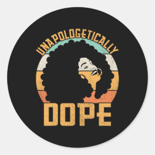 Sticker Rond Sans excuses antidrogue Afro Lady Black Pride Afri