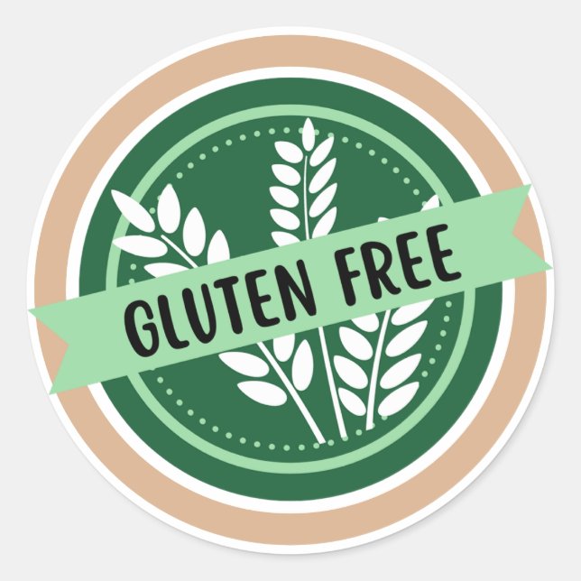 Sticker Rond Sans gluten, sans gluten, coeliaque (Devant)