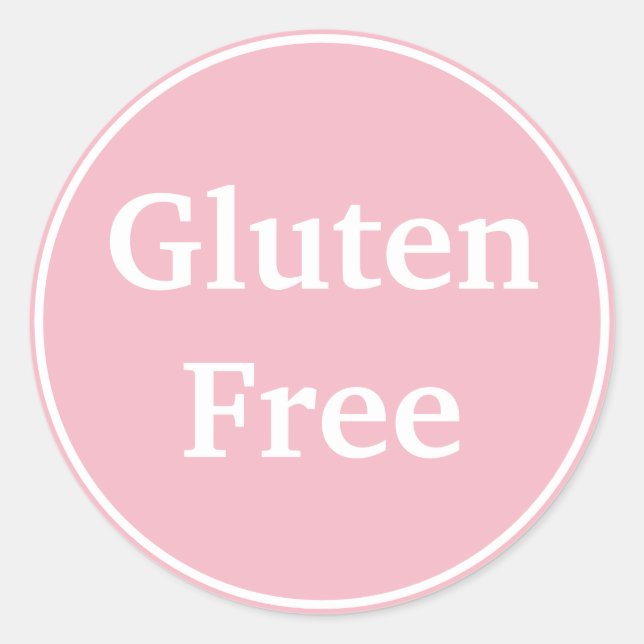 Sticker Rond Sans gluten. Texte personnalisé. Nourriture. Régim (Devant)