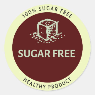 Sticker Rond Sans sucre, produit sain