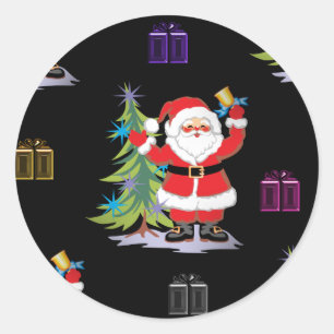 Sticker Rond Santa Claus