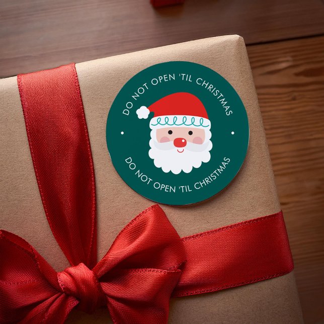 Sticker Rond Santa Claus - Ajouter votre propre texte Noël (Créateur téléchargé)