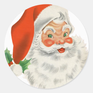 Sticker Rond Santa Claus rétro vintage
