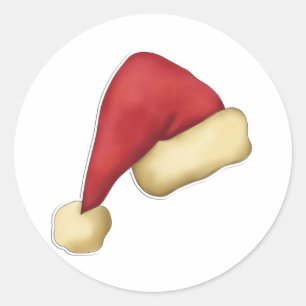 Sticker Rond Santa Hat