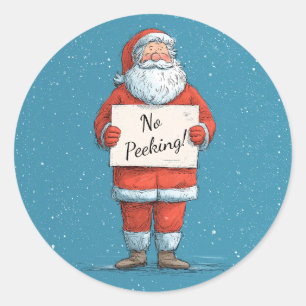 Sticker Rond Santa Pas de Fouine Noël