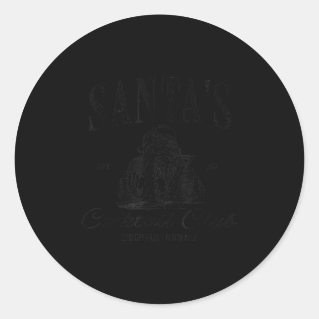 Sticker Rond Santa Tail Club Christmas Espresso Martini Dirty M (Devant)