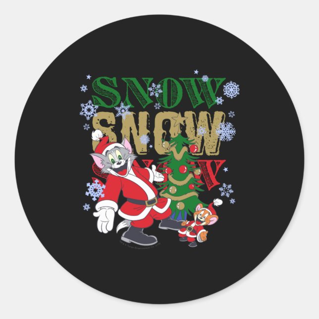 Sticker Rond Santas By The Tree  (Devant)