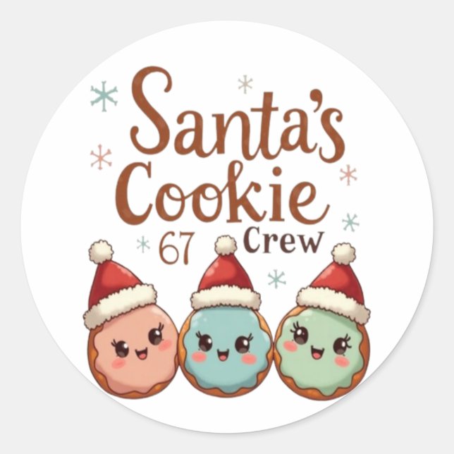Sticker Rond Santa's Cookie 67 Crew (Devant)
