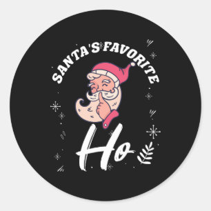 Sticker Rond Santas Favori Ho Noël Noël Noël Noël Noël Ave