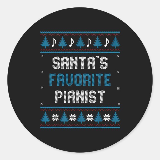 Sticker Rond Santas Favorite Anist Christmas Ano Funny Gift Paj (Devant)
