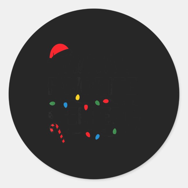 Sticker Rond Santa's Favorite Helper Funny Christmas  (Devant)