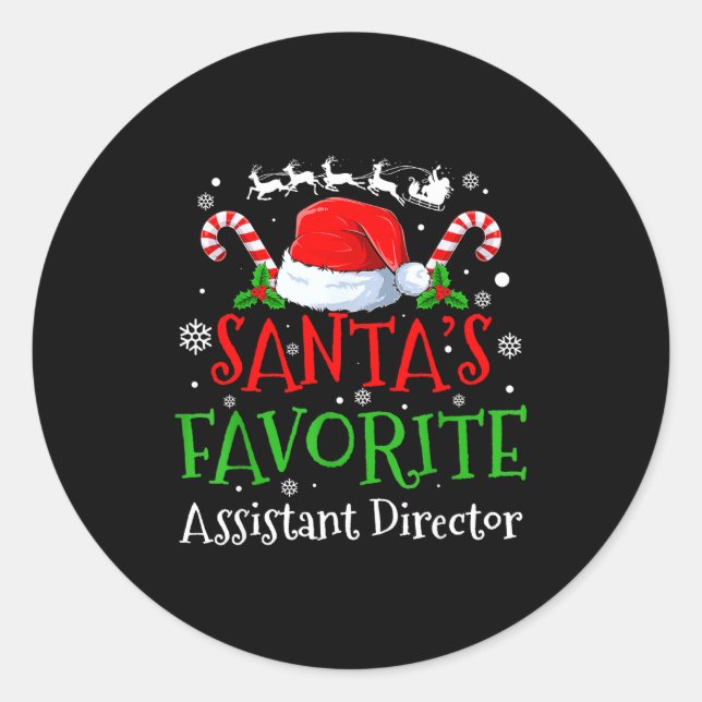 Sticker Rond Santa's Favorite Istant Director Christmas Party  (Devant)