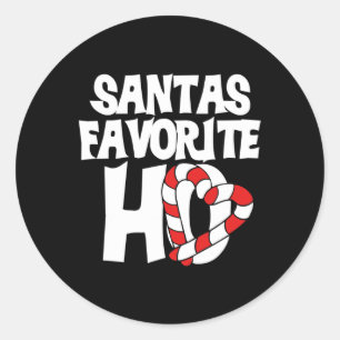 Sticker Rond Santas Ho favori