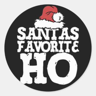 Sticker Rond Santas Ho favori