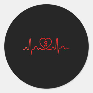 Sticker Rond Santé cardiaque Sensibilisation à la maladie cardi