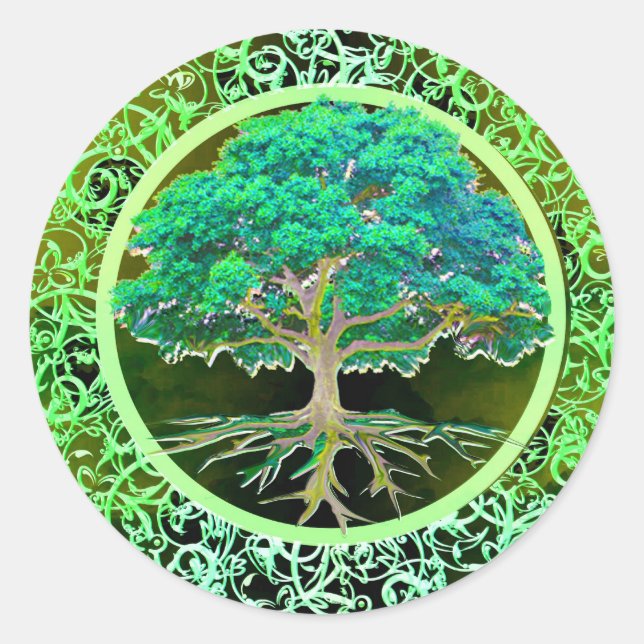 Sticker Rond Santé de l'arbre de vie (Devant)