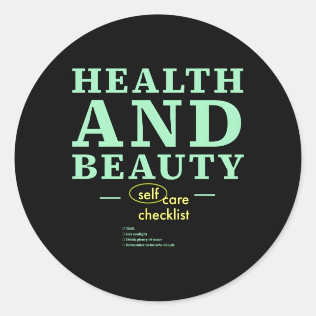 Sticker Rond Santé Et Beauté - Vert (Devant)