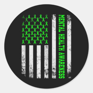 Sticker Rond Santé mentale S American Flag Mental Health Award