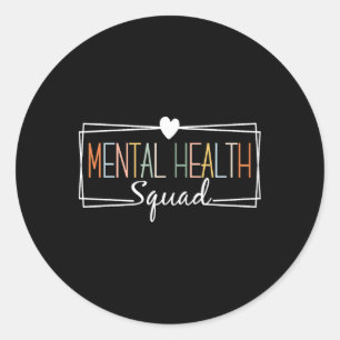 Sticker Rond Santé mentale Squad Maladie cérébrale Maladie ment