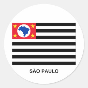 Sticker Rond São Paulo, drapeau de ondulation du Brésil