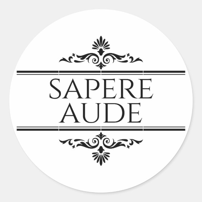 Sticker Rond Sapere Aude (Devant)