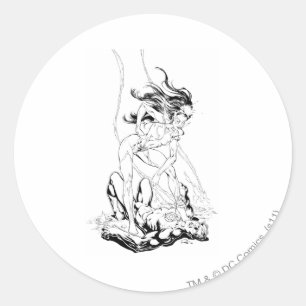 Sticker Rond Saphir vert de lanterne et d'étoile