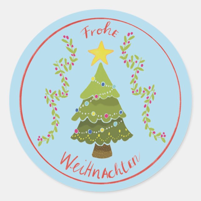 Sticker Rond Sapin de Noël (Devant)
