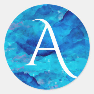 Sticker Rond Sapphire Cloud Bold Monogramme