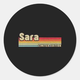 Sticker Rond Sara Nom Cadeau Personnalisé Anniversaire Fun Noël