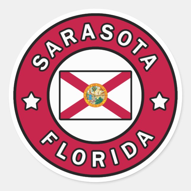 Sticker Rond Sarasota Floride (Devant)