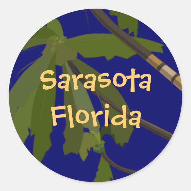 Sticker Rond Sarasota, Floride (Devant)