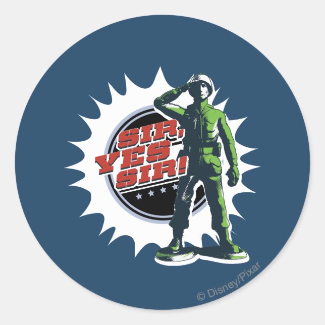 Sticker Rond Sarge de l'Armée : Monsieur, Oui, Monsieur ! (Devant)